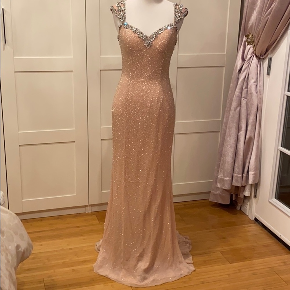 Sherri Hill pink embellished evening gown size 2